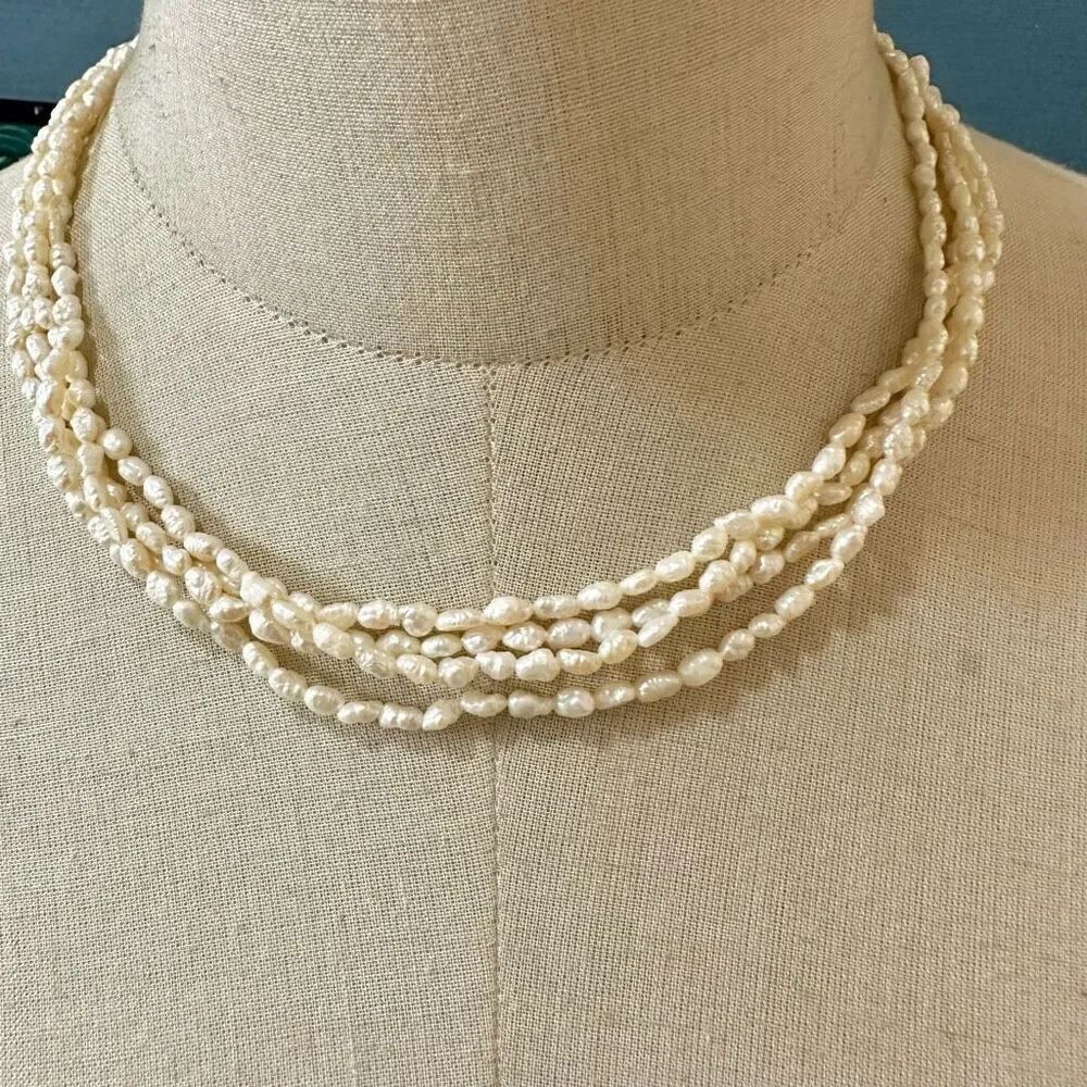 Vintage fresh water pearl multi strand necklace